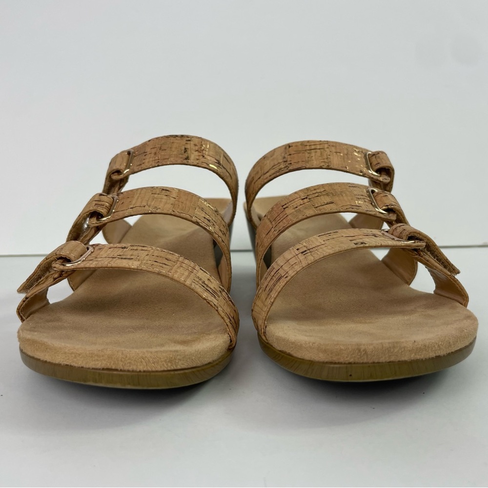 Vionic Park Dwyn Triple Strap Wedge Sandals in Gold Cork Size‎ 8 Wide Open-Toe - Picture 6 of 16